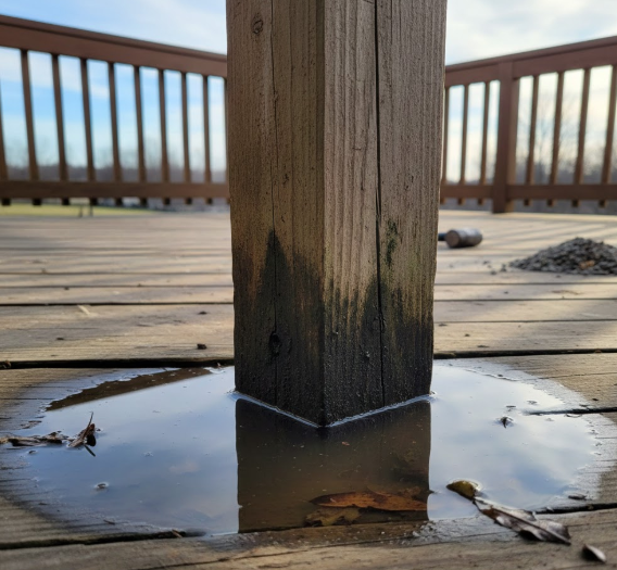 How to Fix Pooling Water Around Deck Posts