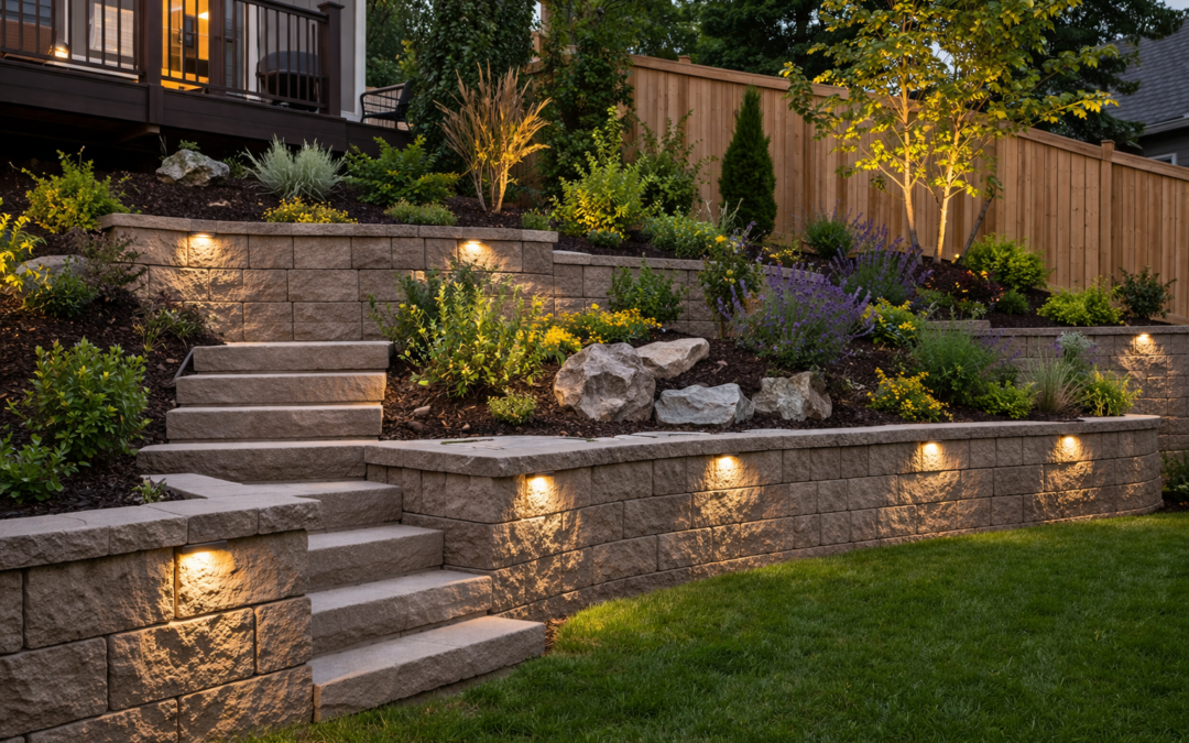 a beautiful retaining wall